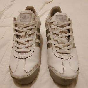 White with silver Adidas